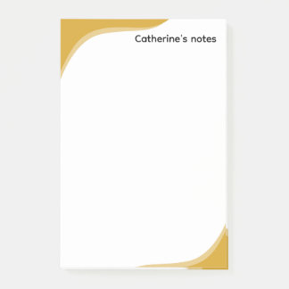 Simple yellow & black waves customisable post-it notes