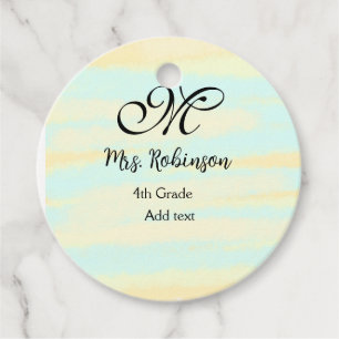 simple yellow blue watercolor teacher appreciation favour tags
