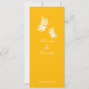 Simple Yellow Butterflies Wedding Announcement