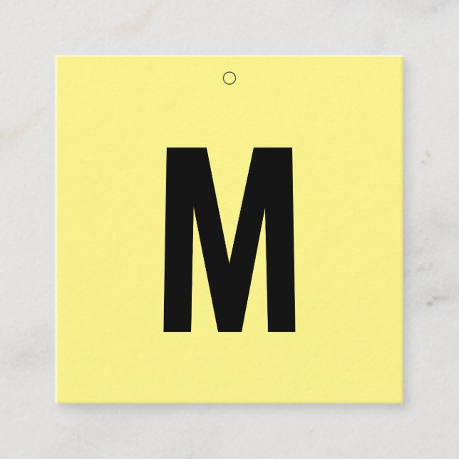 Simple Yellow Clothing Size Swing Display Tag (Front)