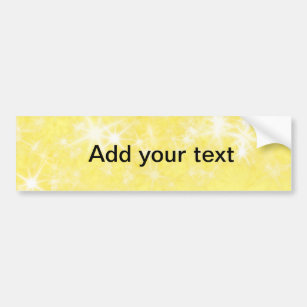 Simple yellow glitter sparkle stars add your text  bumper sticker