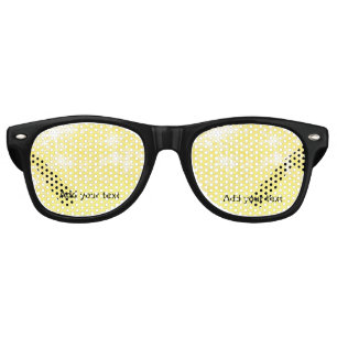Simple yellow glitter sparkle stars add your text retro sunglasses