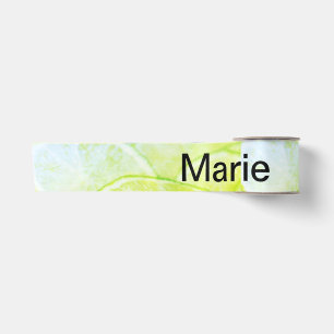 Simple yellow green lemon add name minimal custom satin ribbon