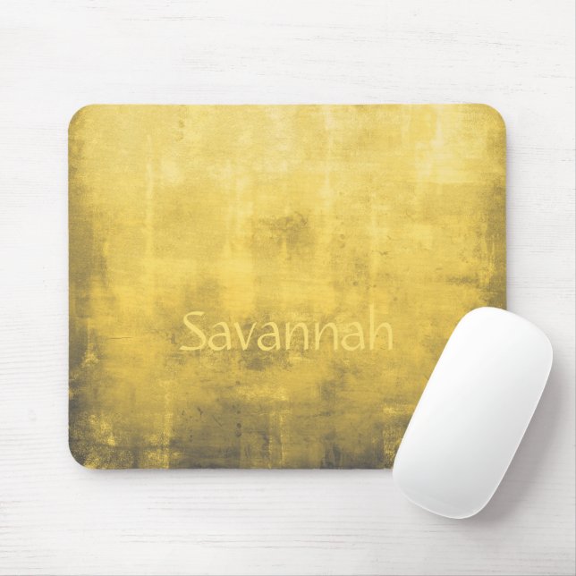 Simple Yellow Grey Abstract Your Name Mouse Pad (With Mouse)