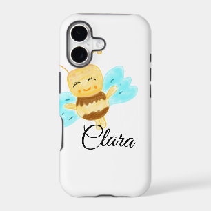 Simple yellow honey bee watercolor add name custom