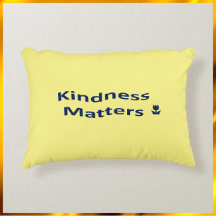 Simple Yellow Kindness Matters Decorative Cushion