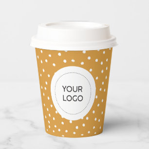 Simple Yellow Minimal Business Logo Custom Paper Cups