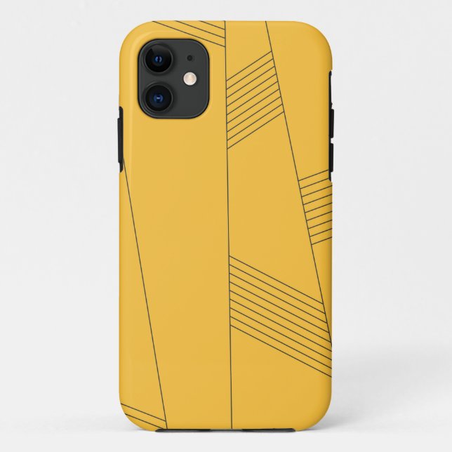 Simple, yellow, modern abstract graphic design Case-Mate iPhone case (Back)