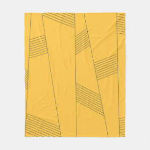 Simple, yellow, modern abstract graphic design fleece blanket
