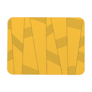 Simple, yellow, modern abstract graphic design magnet