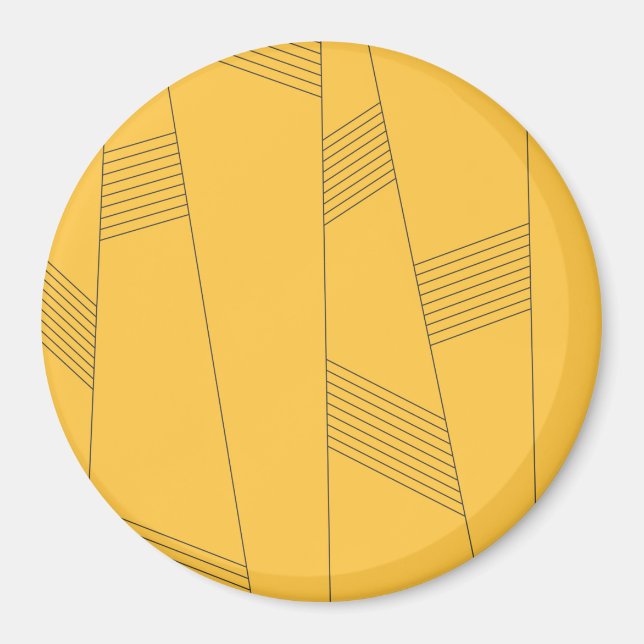 Simple, yellow, modern abstract graphic design magnet (Front)