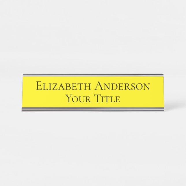 Simple Yellow Name Plate (Front)