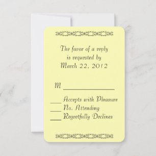 Simple Yellow RSVP Card