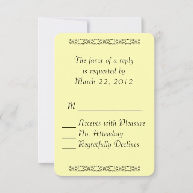 Simple Yellow RSVP Card (Front)