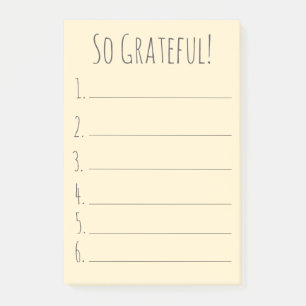 Simple Yellow So Grateful Gratitude List Post-it Notes