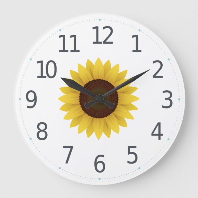 Simple Yellow Sunflower Floral | Wall Clock (Front)
