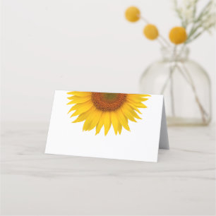 Simple Yellow Sunflower Wedding Place Card