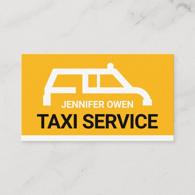 Simple Yellow Taxi Cab Place Your Name Business Card (Front)