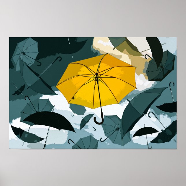 Simple Yellow Umbrella Artwork | Poster (Front)