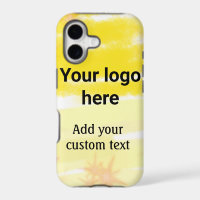 Simple yellow watercolor add your logo custom text