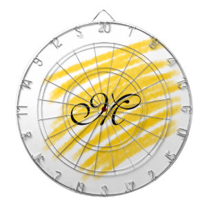 simple yellow watercolor lines add your monogram   dartboard