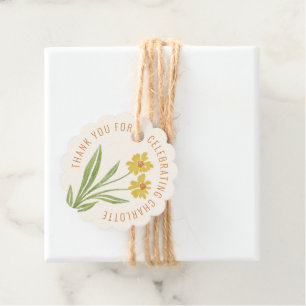Simple Yellow Wildflower Thank You Favour Tag