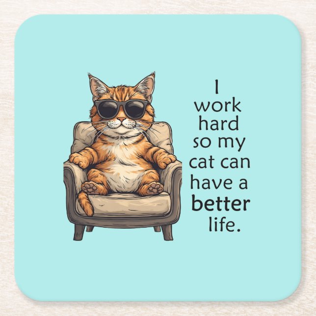 Simple Yet Adorable Cat Theme Paper Coaster (Front)