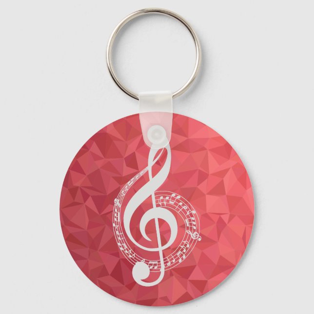 Simple yet Beautiful Musical Note Graphic Key Ring (Front)