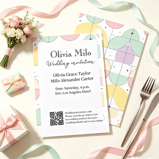 Simple yet colourful  wedding invitation (Creator Uploaded)