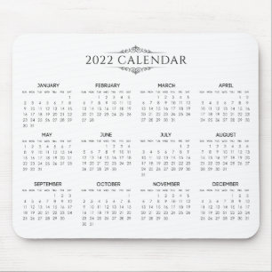 Simple Yet Elegant 2022 Calendar   Mousepad