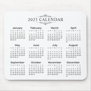 Simple Yet Elegant 2023 Calendar   Mousepad