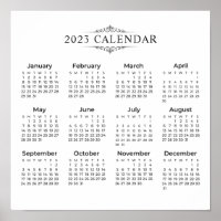 Simple Yet Elegant 2023 Calendar | Poster