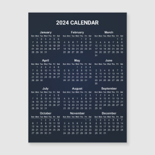 Simple Yet Elegant 2024 Calendar   Magnetic Card