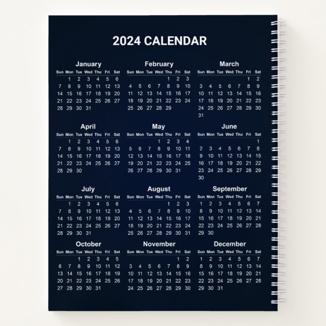 Simple Yet Elegant 2024 Calendar | Notebook (Back)