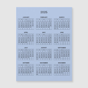 Simple Yet Elegant 2025 Calendar   Magnetic Card