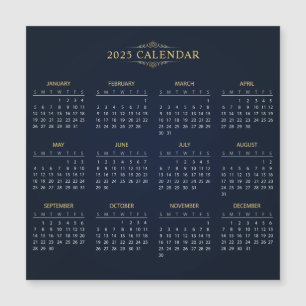 Simple Yet Elegant 2025 Calendar   Magnetic Card