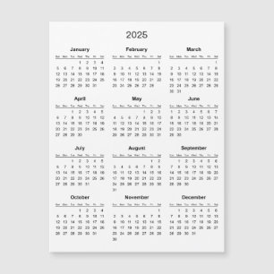 Simple Yet Elegant 2025 Calendar   Magnetic Card