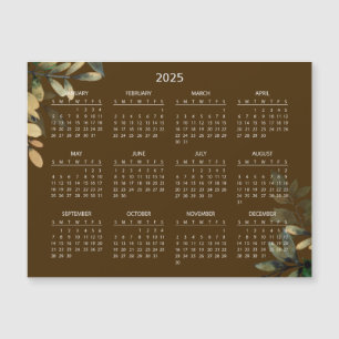 Simple Yet Elegant 2025 Calendar Magnetic Card