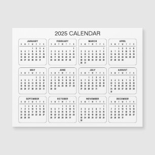 Simple Yet Elegant 2025 Calendar   Magnetic Card