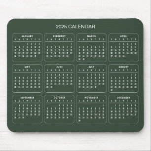 Simple Yet Elegant 2025 Calendar Mousepad