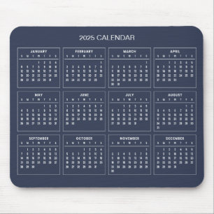Simple Yet Elegant 2025 Calendar Mousepad