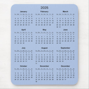 Simple Yet Elegant 2025 Calendar Mousepad