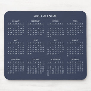 Simple Yet Elegant 2025 Calendar Mousepad