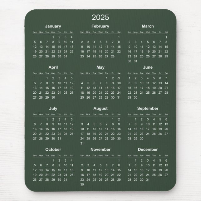 Simple Yet Elegant 2025 Calendar | Mousepad (Front)
