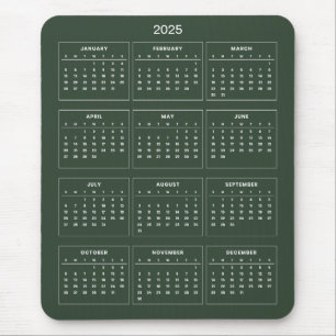 Simple Yet Elegant 2025 Calendar Mousepad