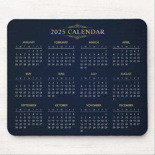Simple Yet Elegant 2025 Calendar   Mousepad
