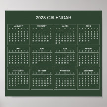 Simple Yet Elegant 2025 Calendar |  Poster