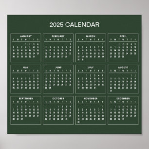 Simple Yet Elegant 2025 Calendar Poster