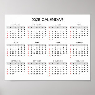 Simple Yet Elegant 2025 Calendar    Poster