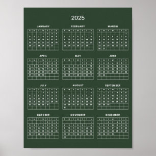 Simple Yet Elegant 2025 Calendar    Poster